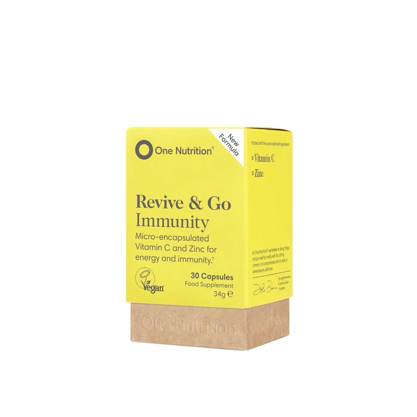 One Nutrition Revive & Go Immunity Vitaminas C ir Cinkas 30 kapsulių