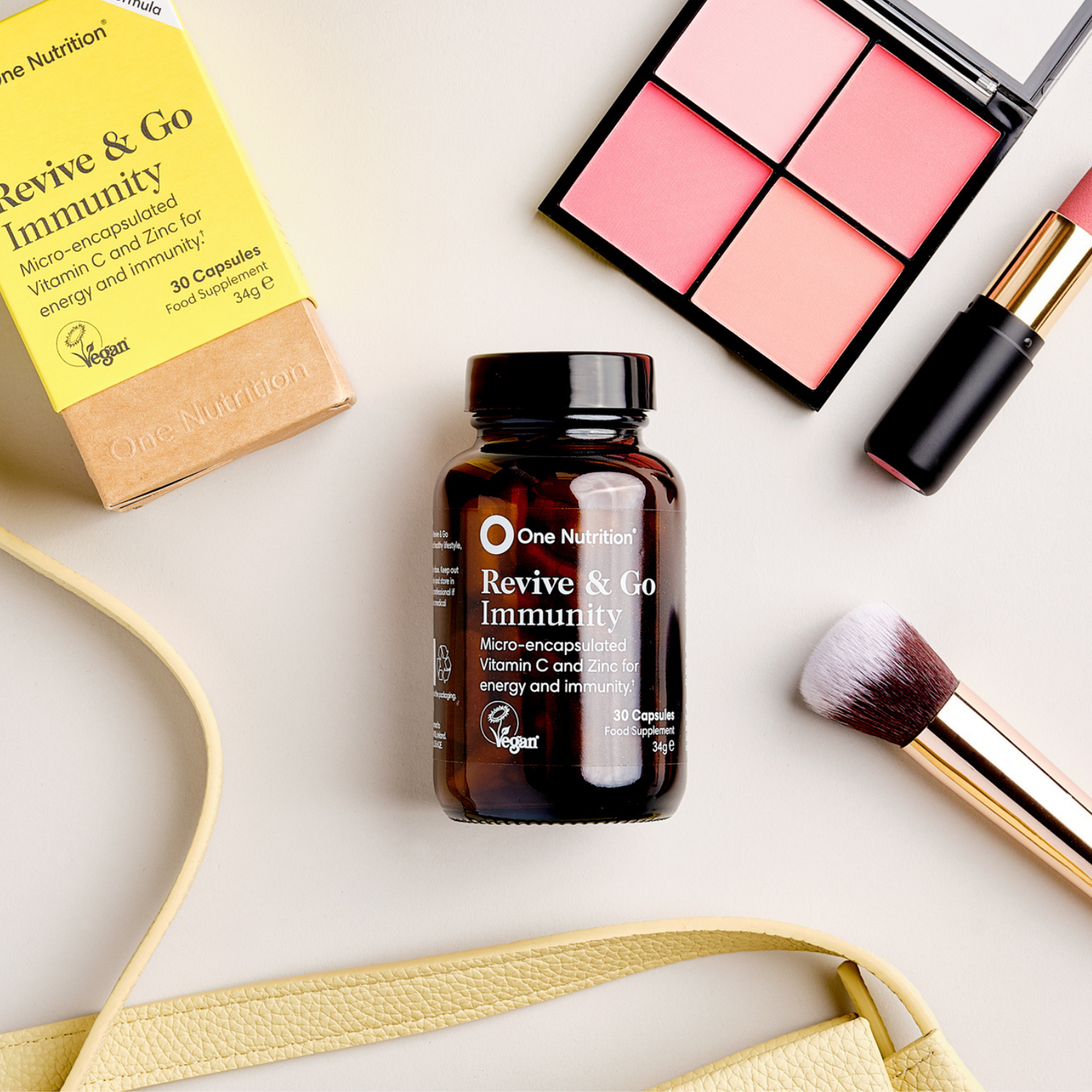 One Nutrition Revive & Go Immunity Vitaminas C ir Cinkas 30 kapsulių
