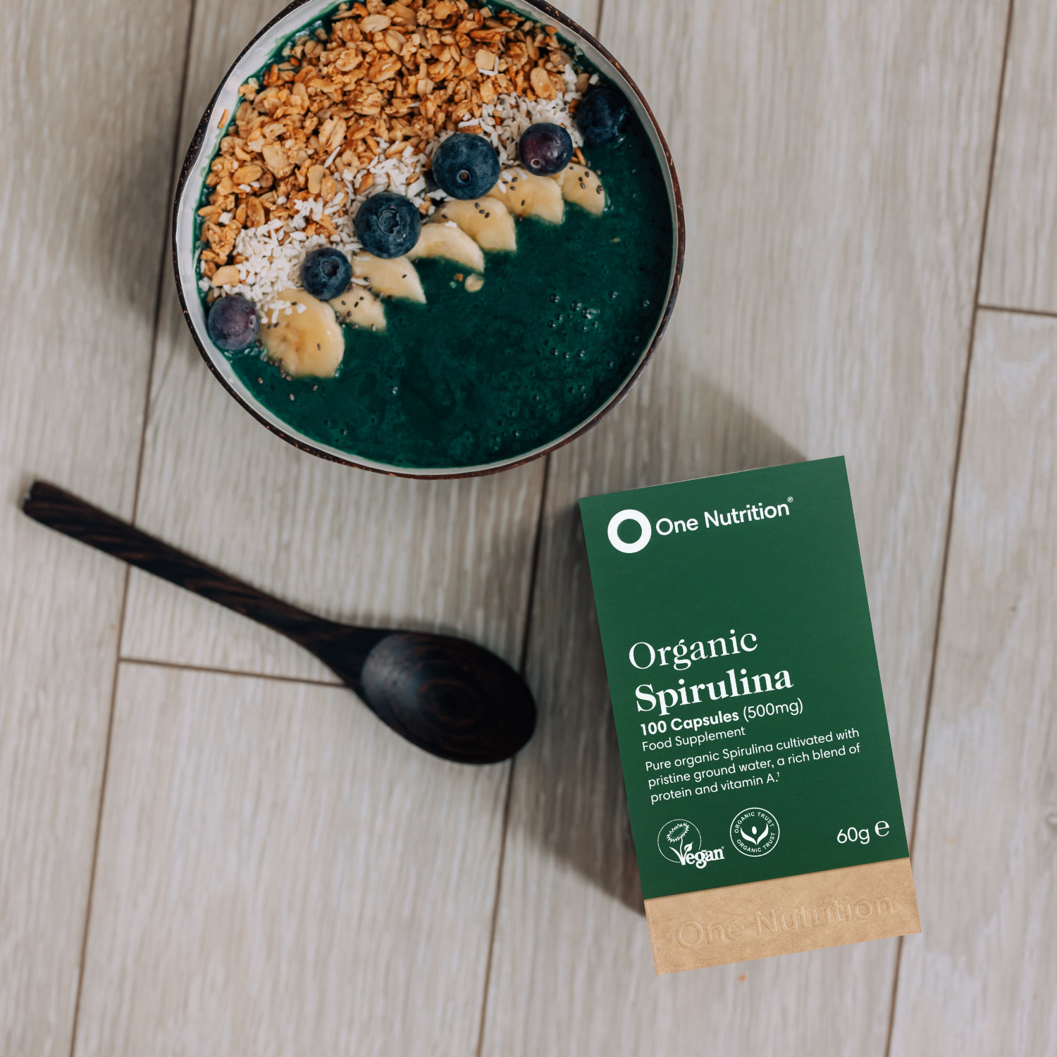 One Nutrition Ekologiška Spirulina 100 veg. kapsulių